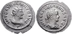 Aurelian, with Vaballathus. AD 270-275. Antoninianus (2.62 g, 6h). Antioch mint, 3rd officina. 1st emission, AD 270-272. IMP C AVRELIANVS AVG, radiate and draped bust of Aurelian right; G below / IMP 