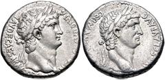 Selections from the Michel Prieur Collection SELEUCIS and PIERIA, Antioch. Nero, with Divus Claudius. AD 54-68. AR Tetradrachm (24.5mm, 13.86 g, 12h). Struck circa AD 63-68. Laureate head of Nero righ