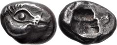 Greek LYCIA, Uncertain. Circa 520-470/60 BC. AR Hemistater (14.5mm, 4.10 g). Head of boar right / Rough incuse. Müseler –; Falghera –; SNG Copenhagen Supp. –; SNG von Aulock 6663; Traité I 983, pl. XX