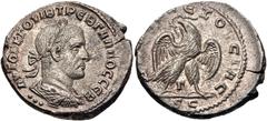 Selections from the Michel Prieur Collection SELEUCIS and PIERIA, Antioch. Trebonianus Gallus. AD 251-253. BI Tetradrachm (27mm, 11.16 g, 6h). 3rd officina. Laureate, draped, and cuirassed bust right;