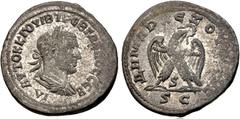 Selections from the Michel Prieur Collection SELEUCIS and PIERIA, Antioch. Trebonianus Gallus. AD 251-253. BI Tetradrachm (27mm, 10.89 g, 5h). 6th officina. Laureate, draped, and cuirassed bust right;