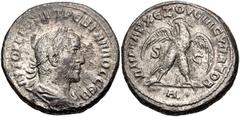 Selections from the Michel Prieur Collection SELEUCIS and PIERIA, Antioch. Trebonianus Gallus. AD 251-253. BI Tetradrachm (27mm, 14.80 g, 12h). 1st officina. Laureate, draped, and cuirassed bust right