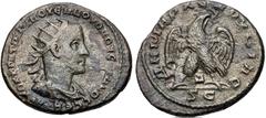 Selections from the Michel Prieur Collection SELEUCIS and PIERIA, Antioch. Volusian. AD 251-253. BI Tetradrachm (26.5mm, 10.49 g, 1h). 4th officina. Radiate, draped, and cuirassed bust right; [••••] b