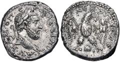 Selections from the Michel Prieur Collection MESOPOTAMIA, Edessa. Macrinus. AD 217-218. AR Tetradrachm (24.5mm, 14.24 g, 12h). Laureate bust right, slight drapery / Eagle standing facing, head right, 