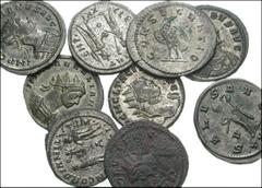 ROMAN. Imperial. Lot of nine Third Century Antoniniani. Aurelian / Sol and two captives // Probus / Emperor and Jupiter. Both ex Coin Galleries (April 10, 1991), lot 521 // Tacitus / Clementia. Ex Coi