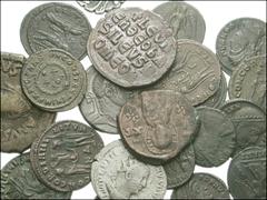 ROMAN. Miscellaneous. Lot of twenty-one Roman and Byzantine AR & Æ. Rome. Republic. Q. Antonius Balbus. 83-82 BC. AR Serrate Denarius. Laureate head of Jupiter right / Victory in quadriga right. Anton