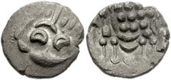 CELTIC, Britain. Durotriges. Uninscribed. Circa 65 BC-AD 45. BI Stater (19mm, 3.43 g). Devolved head of Apollo right / Disjointed horse left; pellets above, pellet below, pellet in lozenge above tail,