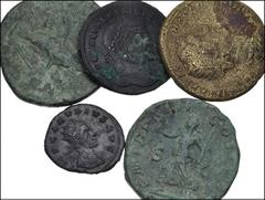 Large Lots ROMAN. Provincial-Imperial. Lot of five (5) bronze issues. Includes: PROIVINCIAL: Thrace, Perinthus. Antoninus Pius. Æ // IMPERIAL: Crispina. Æ Sestertiu // Severus Alexander. Æ Sestertius 