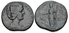 Roman Imperial Manlia Scantilla. Augusta, AD 193. Æ Sestertius (27mm, 17.95 g, 11h). Rome mint. Struck under Didius Julianus. Draped bust right, wearing hair in horizontal waves / Juno standing left, 