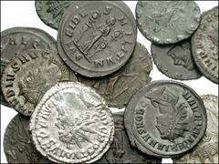 ROMAN. Imperial. Lot of thirteen later Antoniniani. Postumus / Moneta // Same / Uberitas // Victorinus / Pax // Tetricus I / Salus // Tetricus II / Spes(?) // Claudius II / Genius // Same / Fides Exer