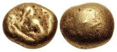 Greek IONIA, Uncertain. Circa 650-600 BC or later. EL Ingot (9.5mm, 3.76 g). Typeless globular ingot, the reverse with roughened surface. For similar ingots, see: CNG E-443, lot 92; CNG E-441, lot 129