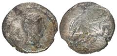 Selections from the Andrew McCabe Collection Moneyer issues of Imperatorial Rome. M. Mettius. January 44 BC. AR Quinarius (14mm, 1.04 g, 12h). Rome mint. Head of Juno Sospita right, wearing goat skin 