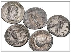 Large Lots ROMAN. Imperial. Lot of five (5) AR Antoniniani from Elagabalus to Salonina. Includes: Elagabalus (2) // Gordian III // Trajan Decius // Salonina. VF to Near EF. LOT SOLD AS IS, NO RETURNS.