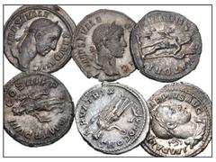 Large Lots ROMAN. Imperial. Lot of six (6) AR Denarii of Severus Alexander and Julia Mamaea. Includes: Severus Alexander (5) // Julia Mamaea (1). Toned. Good VF to EF. LOT SOLD AS IS, NO RETURNS. Six 