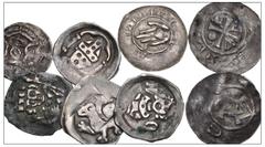 Large Lots WORLD. Germany. Lot of eight (8) German medieval silver issues. Includes: Bavaria. Duke Otto. AR Pfennig // Goslar. Otto–Adelheid. AR Pfennig. Reportedly ex 1917 Fardume, Rute, Gotland Hoar