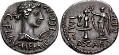 Roman Republican The Republicans. Brutus. Early summer 42 BC. AR Denarius (17.5mm, 3.87 g, 12h). Military mint traveling with Brutus in Lycia. Draped bust of Apollo right; lyre to right; C • FLAV • HE