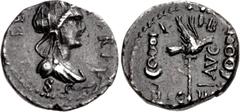 Roman Imperial Civil War. AD 68-69. AR Denarius (16mm, 3.09 g, 6h). Legionary issue. In the types of L. Clodius Macer. Carthage mint. Group I, circa spring-early June AD 68. LIBER[AT]RIX S • C, draped