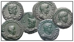 Roman Imperial Collection of Alexandrian coins of the family of Valerian. BI Tetradrachms. Lot includes: Year 1: Valerian (1), Gallienus (3) // Year 2: Valerian (1), Gallienus (1) // Year 3: Valerian 