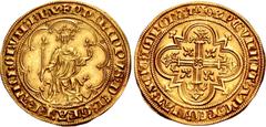 World FRANCE, Royal. Philippe IV le Bel (the Fair). 1285–1314. AV Denier d'or à masse (31.5mm, 7.03 g, 11h). Paris mint. First emission, 10 January 1296. + PhILIPPVS DЄI GRA FRANChORVM REX, Philippe e