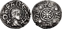 British ANGLO-SAXON, Kings of Mercia. Offa. 757-796. AR Penny (17mm, 1.28 g, 1h). Light coinage, portrait type. London mint; Lulla, moneyer. Struck circa 785-792/3. + · OF:FA · R·ЄX +, head right / + 