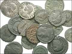 ROMAN. Imperial. 4th-5th century Æ. Includes: Licinius I / Jupiter. Nicomedia mint // Same / Jupiter. Alexandria mint // Licinius II. Caesar / Jupiter. Alexandria mint // Helena / Pax. Mint? // Consta