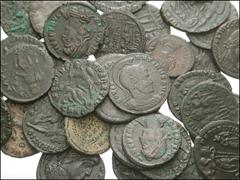 ROMAN. Imperial. 4th-5th century Æ. Includes: Constantine I / Two soldiers holding Labarum // Helena // Julian II // Jovian (3) // Aelia Eudoxia // Aelia Flacilla // Constantine / Standard between cap