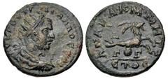 Roman Provincial CILICIA, Anazarbus. Trebonianus Gallus. AD 251-253. Æ (23mm, 7.19 g, 12h). Dated year 270 (AD 251/252). Radiate, draped, and cuirassed bust right / Capricorn right on globe; ЄT OC (da