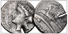 Large Lots GREEK. Asia Minor. Lot of two (2) AR Drachms of Sinope. All coins: Head of nymph left, hair in sakkos; aphlaston before / Sea-eagle on dolphin left; magistrate's name below wings. Test cuts