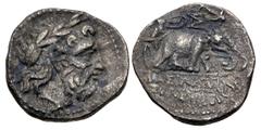 Greek SELEUKID EMPIRE. Seleukos I Nikator. 312-281 BC. AR Hemidrachm (14mm, 1.98 g, 4h). Uncertain mint 19 (Mint A) in Baktria (Baktra?). Struck circa 288/7-281 BC. Laureate head of Zeus right / Athen
