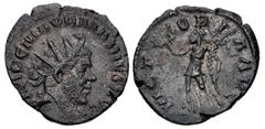 Roman Imperial Marius. Romano-Gallic Emperor, AD 269. Antoninianus (19.5mm, 2.79 g, 12h). Colonia Agrippinensis (Cologne) mint. 2nd emission, circa mid AD 269. Radiate and cuirassed bust right / Victo