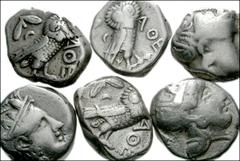 GREEK. Central & Southern Greece. AR Tetradrachms of Attica, Athens. All coins: Attica, Athens. After 393 BC. AR Tetradrachms. Helmeted head of Athena right / Owl standing right, head facing; olive sp