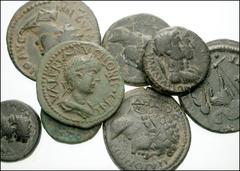 ROMAN. Miscellaneous. Provincial Æ . Includes: ROMAN PROVINCIAL: MYSIA, Parium. Valerian II Caesar. Æ 22mm. Wolf and twins // LYDIA. Maeonia. Imperial times. Demos / Diana // Same, Philadelphia. Gaius