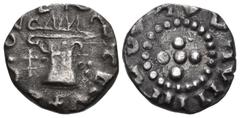 The Richard A. Jourdan Collection – Early Medieval & Islamic MEROVINGIANS, Bourges (region). Circa 700-725. AR Denier (12mm, 1.13 g). + V(horizontal S)OVL(horizontal retrograde S)(horizontal retrograd