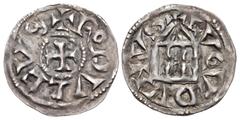 The Richard A. Jourdan Collection – Early Medieval & Islamic CAROLINGIANS. Rudolf III. King of Burgundy, 993-1032. AR Denier (21mm, 1.25 g, 6h). + RODVLFVS, cross pattée / + LVGVDVNVS, temple façade. 