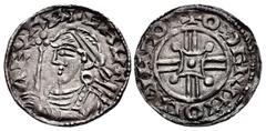 The Richard A. Jourdan Collection – British ANGLO-SAXON, Kings of All England. Harthacnut. 1035-1042. AR Penny (18mm, 1.07 g, 6h). Arm and Scepter type (BMC [Cnut] xvii, Hild. [Cnut] I). Lincoln mint;