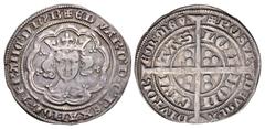 The Richard A. Jourdan Collection – British PLANTAGENET. Edward III. 1327-1377. AR Groat (28mm, 4.42 g, 5h). Fourth coinage. Pre-treaty period, series C. London (Tower) mint; im: cross 1. Struck 1351-