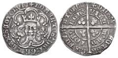 The Richard A. Jourdan Collection – British SCOTLAND. Robert III. 1390-1406. AR Groat (26mm, 2.97 g, 2h). Heavy coinage. Edinburgh mint. Struck 1390-circa 1403. Crowned facing bust in tressure of arch