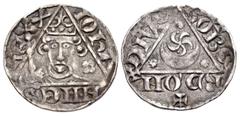 The Richard A. Jourdan Collection – British IRELAND. John. As King, 1199-1216. AR Penny (18mm, 1.40 g, 4h). Third ('Rex') coinage. Dublin mint; Roberd, moneyer. Struck circa 1207-1211. Crowned facing 