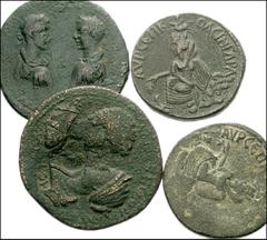 ROMAN. Provincial. Æ of Caria to Mesopotamia. Includes: CARIA, Stratoniceia. Caracalla and Geta, Nike advancing left. Cf.SNG von Aulock 2684 // Same. Caracalla and Plautilla. Hekate holding patera and