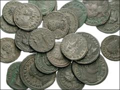 ROMAN. Imperial. AR and Æ of 3rd-4th centuries. Includes: Antoniniani: Philip I // Valerian (2) // Salonina (2) // Claudius II // Aurelian // Severina (2) // Probus (7) // Carus // Folles: Diocletian 