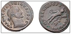 Large Lots ROMAN. Imperial. Lot of two (2) Æ Folles from Maximianus to Galerius. Includes: Maximianus // Galerius. Green and brown patina. VF. LOT SOLD AS IS, NO RETURNS. Two (2) coins in lot.