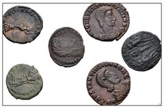 Large Lots ROMAN. Imperial. Lot of six (6) Constantinian bronze issues. Includes: Constantina // Theodora // Constantine I // Constans // Constantius Gallus (2). Good VF to EF. LOT SOLD AS IS, NO RETU