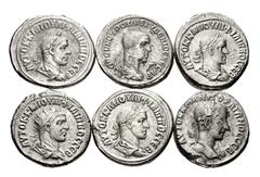 Large Lots ROMAN. Provincial. Lot of six (6) AR Tetradrachms. Includes: Gordian III. Prieur 291a // Philip I. Prieur 373 // Prieur 445 // Philip II. Prieur 473 // Prieur 474 // Herennius Etruscus. Pri