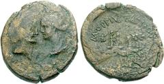 ACHAEA, Fleet Coinage. Uncertain mint. Mark Antony. 38-37 BC. Æ “Sestertius” (26mm, 14.82 g, 7h). Light series. M. Oppius Capito, propraetor and praefectus classis. [M ANT • IMP TER COS DES ITER ET TE