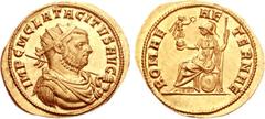 Tacitus. AD 275-276. AV Double Aureus or Binio (5.65 g, 6h). Siscia mint. 1st emission, 2nd phase, AD 276. IMP C M CL TACITVS AVG, radiate, draped, and cuirassed bust right, holding spear over left sh