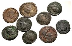 Large Lots ROMAN. Imperial. Lot of nine (9) Constantinian bronze issues. Includes: Constantine I // Helena (2) // Constantius II (4) // Constantius Gallus (2). Includes a popular variety of Constantiu