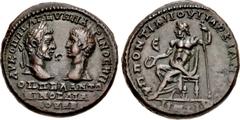 Roman Provincial MOESIA INFERIOR, Marcianopolis. Macrinus, with Diadumenian as Caesar. AD 217-218. Æ Pentassarion (27.5mm, 14.93 g, 12h). Pontianus, legatis consularis. Laureate, draped, and cuirassed