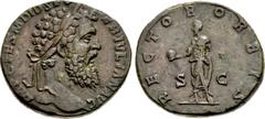 Roman Imperial Didius Julianus. AD 193. Æ Sestertius (29mm, 18.54 g, 6h). Rome mint. IMP CAES M DID SEV ER IVLIAN AVG, laureate head right / RECTOR ORBIS, S C across field, Didius Julianus, bareheaded
