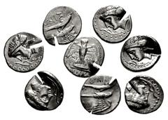 Large Lots GREEK. Asia Minor. Lot of thirty-three (33) AR Drachms, mostly of Sinope. Includes: Thirty-one (31) drachms in lot of the following type struck on the Aiginetic standard: Head of nymph left