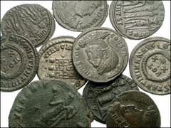 ROMAN. Imperial. Æ, Galeria Valeria through Constantius II. Includes: GALERIA VALERIA. Æ 25mm. Heraclea mint. Venus standing left // LICINIUS I. Æ 18mm. Heraclea mint. Camp gate // CONSTANTINE I. Æ 17